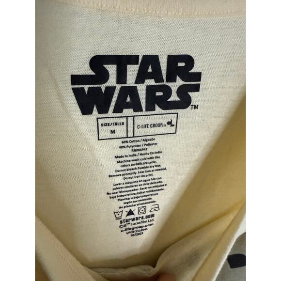 Star Wars Retro Rainbow Graphic T-Shirt Beige Unisex Tee Size M Movie Merch - Picture 4 of 4